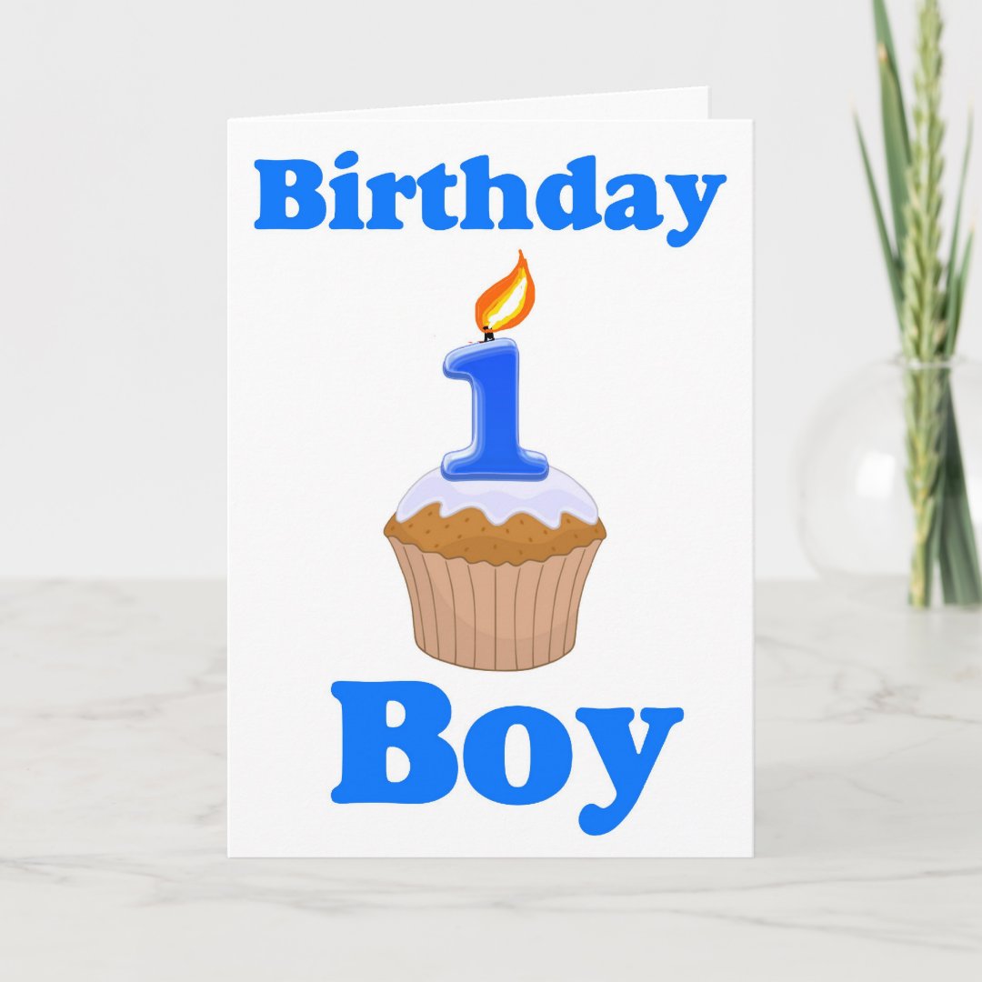 1 Year Old Birthday Boy Card 