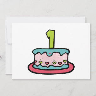 1 Year Old Birthday Cake Card
