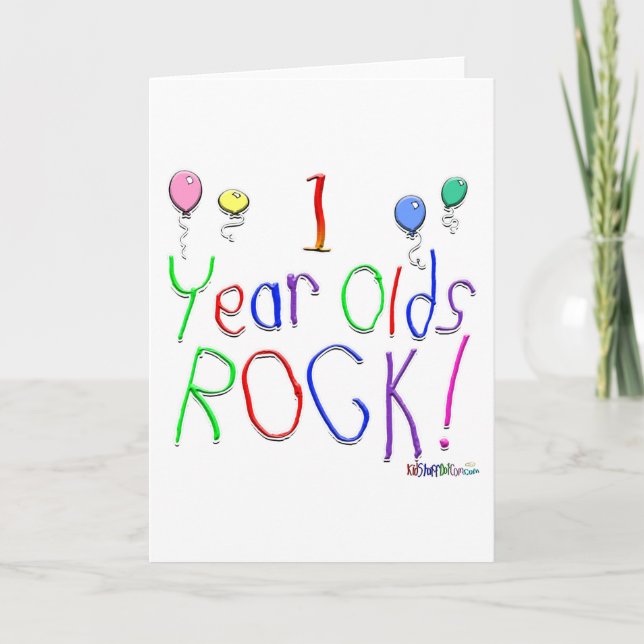 1 Year Olds Rock! Greeting Card (Front)