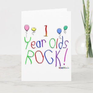 1 Year Olds Rock! Greeting Card