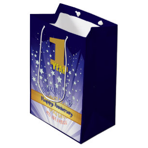 1 Year Recovery Anniversary Bold Numeral Medium Gift Bag