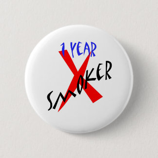 1 Year Red Ex-smoker 2 Inch Round Button