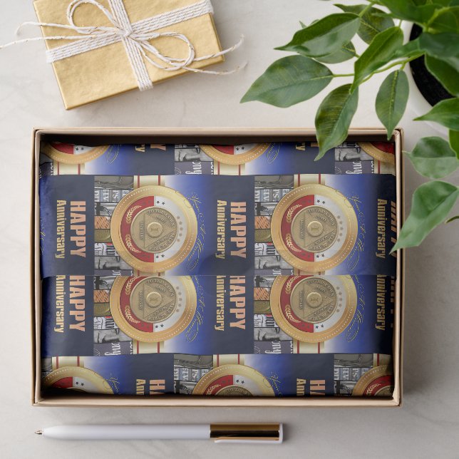 1 Year Sober Anniversary Coin Anniversary Tissue Paper (Gift)