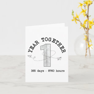 1 Year Together - First Anniversary Celebration Card