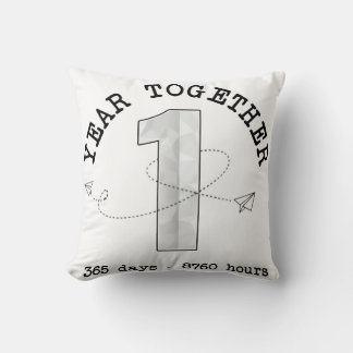 1 Year Together - First Anniversary Celebration Throw Pillow