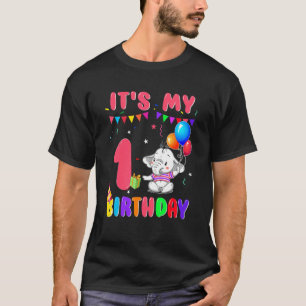 1 Years Old 1rd Birthday Elephants Boys Awesome Si T-Shirt