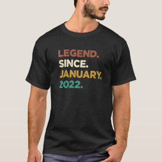 1 Years Old Legend Since January 2022 1st Birthday T-Shirt