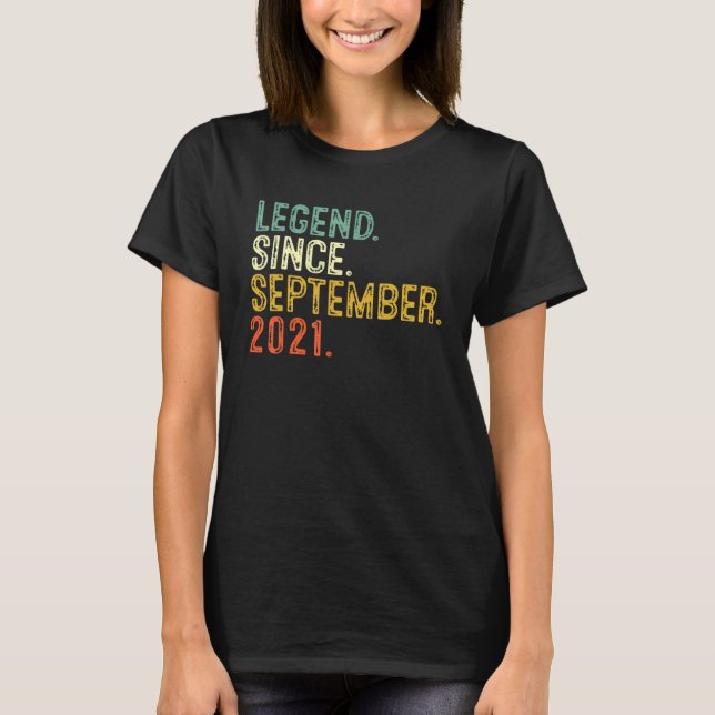 1 Years Old  Legend Since September 2021 1st Birth T-Shirt (Front)
