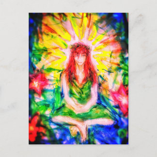 1BRIGHT FaeMeditate(M) watercolor art postcard