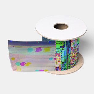 1C9984DA Glitch Art Digital Distortion Vaporwave Satin Ribbon