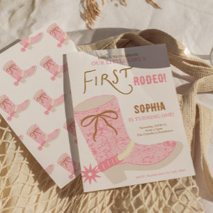 1er Anniversaire Cowgirl Premier Rodéo Invitation