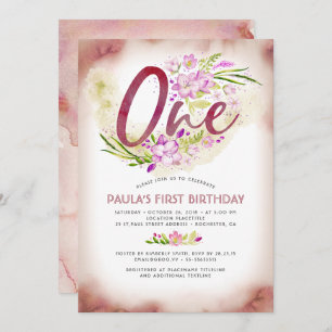 1er anniversaire fête Anniversaire Invitations One