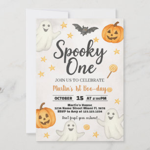 1er anniversaire Halloween Invitation