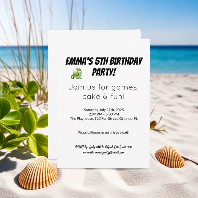 1er anniversaire Invitation | Carte Basse (Créateur téléchargé)