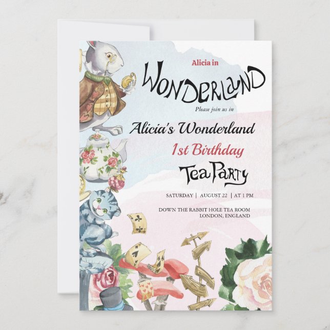 1er anniversaire Invitation | Tea Party (Devant)