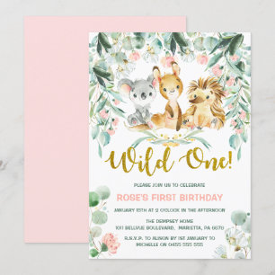 1er anniversaire Invitations Bébés de la Jungle