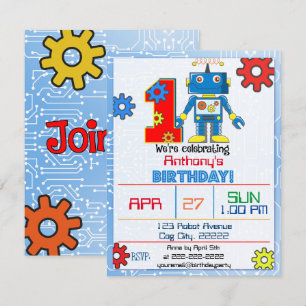 1er anniversaire Robot Invitation