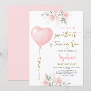 1er anniversaire Valentine Invitation