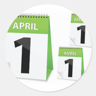 1er avril autocollants de calendrier