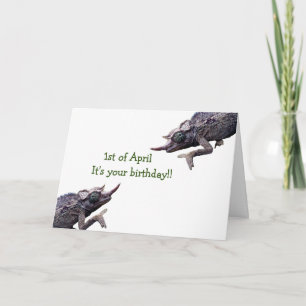 1er avril carte d'anniversaire par le caméléon