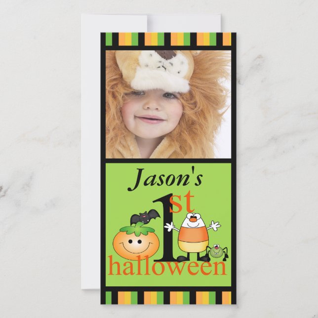 1er Carte photo d'Halloween pour bébé (Devant)