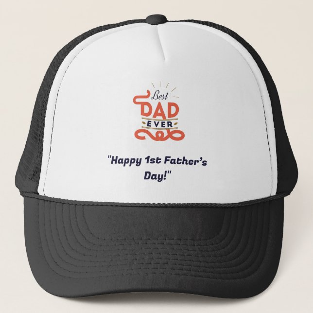 1er Casquette de la Fête du Père - Texte bleu gras (Devant)
