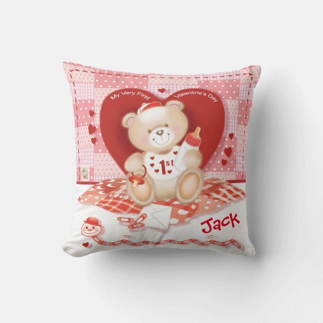 1er Coussin de la Saint Valentin.Bébé garçon (Recto)