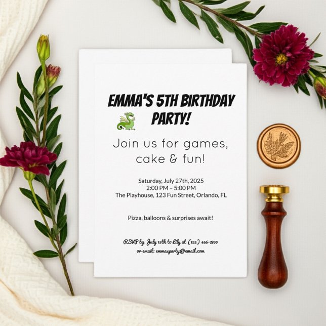 1er Invitation anniversaire | Carte de fête (Créateur téléchargé)