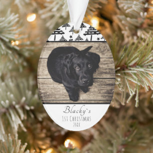 1er Noël Chien Photo Arbre Gardien Animaux de Comp
