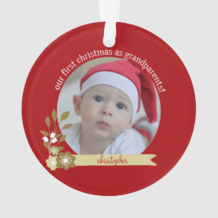 1er Noël en grand-parents sur mesure Ornement