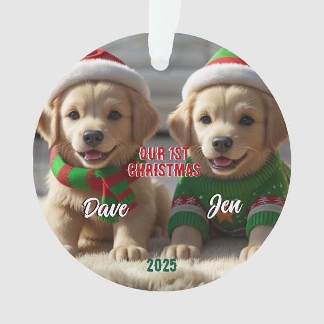 1er Noël Golden Retriever Personnalisé (devant)