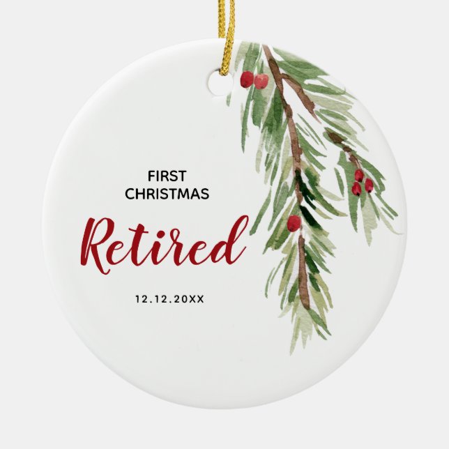 1er Noël personnalisé Ornement à la retraite (Devant)
