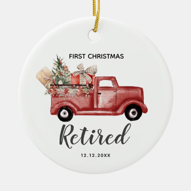 1er Noël personnalisé Ornement à la retraite (Devant)