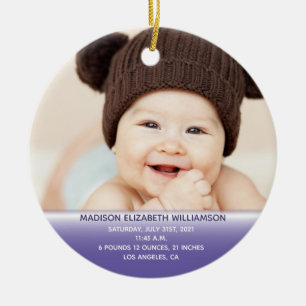 1er Noël Photo de bébé Ornement en céramique