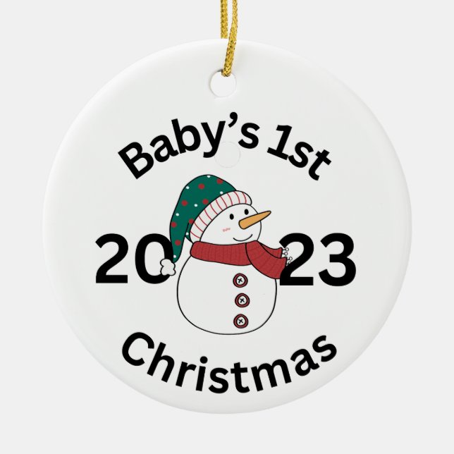 1er ornement de Noël pour bébé personnalisé (Devant)