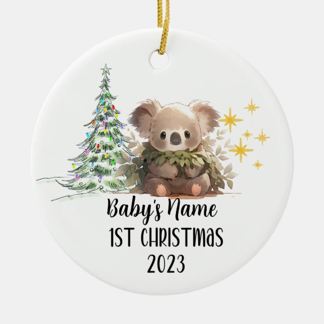 1er ornement de Noël pour bébé personnalisé (Devant)