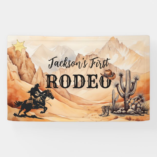 1er Rodeo Cowboy Bannière occidentale pour le prem (Horizontal)