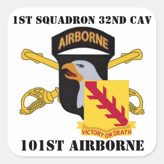 1ER SQUADRON 32E CAVALRY 101E STICKERS AÉROBORNES (Devant)