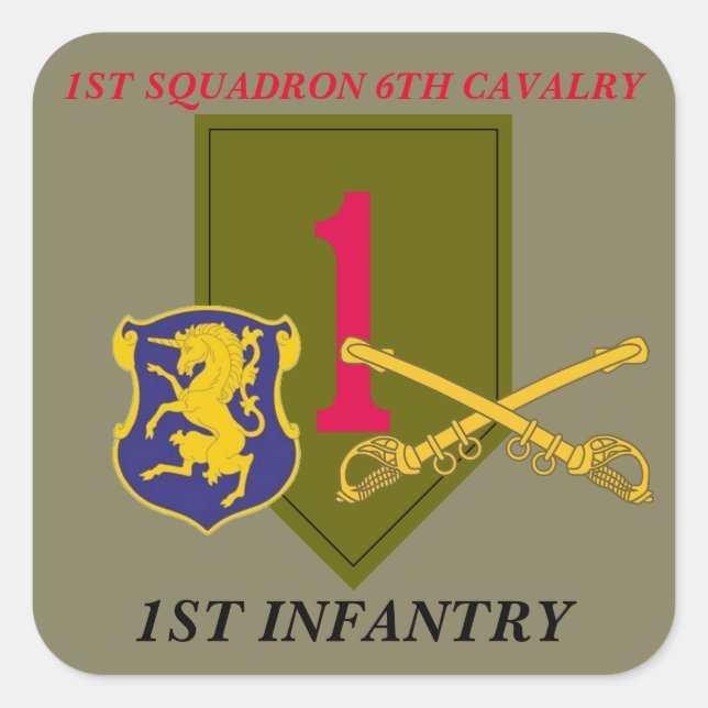 1ER SQUADRON 6E CAVALRY 1ER STICKERS D'INFANTERIE (Devant)
