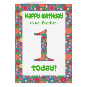 1ère carte d'anniversaire pour un frère, brillant 