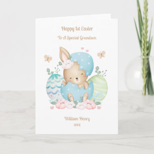 1ère carte de petit-fils de lapin de Pâques