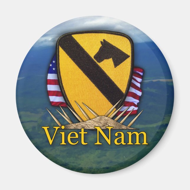 1ère cavalerie vietnam air gravier patch Magnet (Devant)