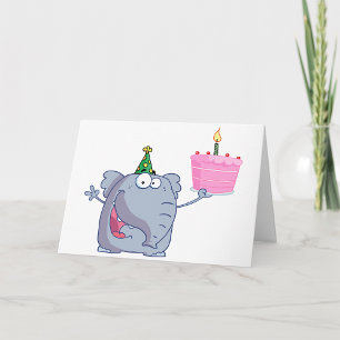 1ère fête d'anniversaire Eléphant Cartes de voeux