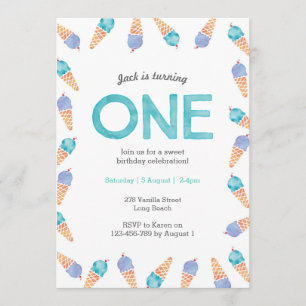 1ère fête d'anniversaire Invitation à la crème g