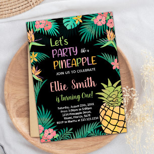 1ère Invitations d'ananas vert orange noir