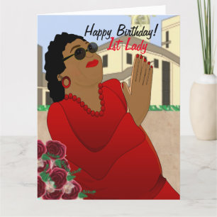 1ère Lady Carte d'Anniversaire Africaine Américain
