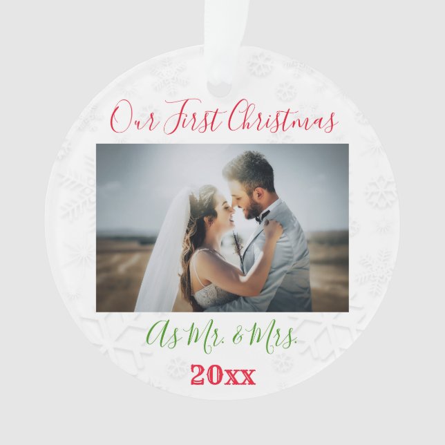 1ère photo de couple marié à Noël (devant)