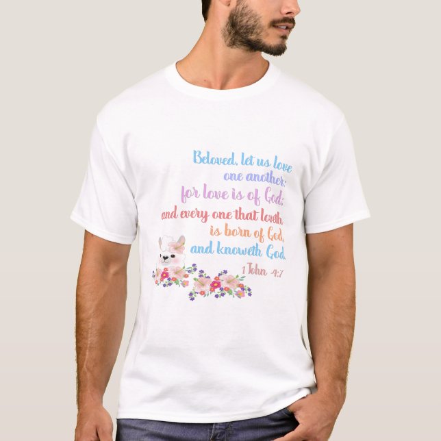 1John4:7 Bible Verse T-Shirt (Front)