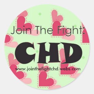 1Jointhefightlogo, www.jointhefightchd.webs.com Classic Round Sticker