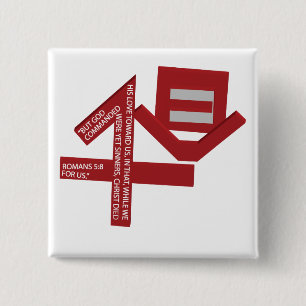 1Love 2 Inch Square Button